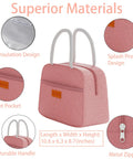 Three Stackable Bento Lunch Box Set With Leak Proof BPA Free Containers Includes Lunch Bag And Built In Utensils Dishwasher Safe Lid Excluded Great For Meal Prep Grab And Go Ready Adults And Kids Pink - durable pink lunch bag with compartments.
