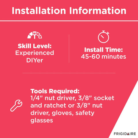 Installation info for Evaporator Fan Motor 809069201 for Refrigerators with tools and time details.