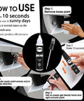 Heavy Duty Silver Wheel Repair Touch Up Paint Kit That Eases Off Stubborn Curb Rash And Road Scuffs Fast While Sealing Aluminum Rims Against Rust So Your Ride Stays Mint, showing instructions for use.
