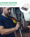 Mechanic using 340 Piece Black Internal Tooth Lock Washers And Push On Clips Fasteners Kit for auto repair