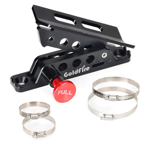 Quick Release Fire Extinguisher Mount For Roll Bars Aluminum Bottle Holder Ready To Grab And Go Easy On Off Adjustable Fit For Jeep Wrangler TJ JK JL JKU UTV Polaris RZR Ranger Black shown with quick-release pin and straps.