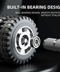 Pro Grade Four Wheel Ab Roller With Smooth Stainless Handle For Hardcore Core Grinds And Sculpted Abs 200mm showing built-in bearing design and wheels.