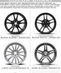Color chart showing various wheel finishes for Snatch These Bold Anthracite And Dark Gray Rim Touch Up Paint Pens.