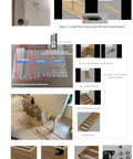 Installation sequence of pull cabinet including screws, laminated board, wheels, and handle for assembly.