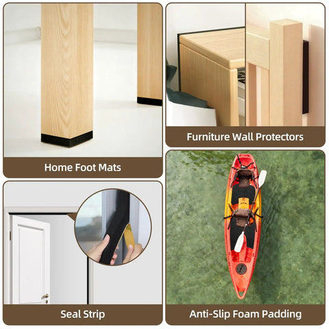 High Density Closed Cell Acoustic Foam Sheets That Hit Different At Muting Echoes And Keeping Your Space Dead Quiet With Super Grippy Self Adhesive Backing For Fast Setup used in Home Foot Mats, Furniture Wall Protectors, Seal Strip, and Anti-Slip Foam Padding.