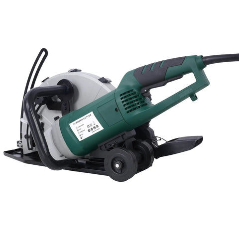 2600W 14 Inch Concrete Saw With Diamond Blade Wet Dry Electric Circular Cutter For Granite And Porcelain And Tile 4300 Rpm ETL certified side view image.