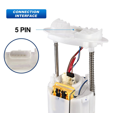 Close-up of top view of Fuel Pump Assembly With Sending Unit For Chrysler 300 2005 2010 V6 2.7L 3.5L And V8 5.7L Dodge Charger 5-pin connection