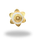 Top Shelf Set Of Six Crisp White Glass Cabinet Knobs For Kitchen Drawers And Dresser Hardware Featuring A Handcrafted Smooth Finish That Looks Pretty Dang Slick On Cupboards, floral design knob with gold and white detail.