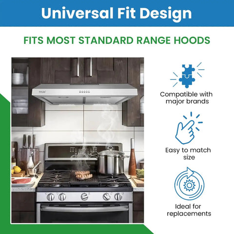 Universal Replacement Range Hood Filter Fits Most Vent Hoods 11.5 X 11.75 X 0.375 Inches Aluminum Air Cleaner for grease and odor