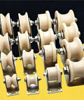 2 Pc Nylon Pulley Linear Groove Roller Butter Smooth No Sweat Sliding Track Wheel For Doors Cabinets Closets Heavy Duty Gliding Performance Top Shelf Hardware Easy Mount Replace And Refresh Project set of 14 rollers