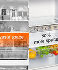 No Fuss Fridge Drawer Organizer Slides Under Shelf For Crisper Bin Storage With Slick Gliding Rails To Keep Your Kitchen Stash Of Fresh Produce Dairy Deli Meats And Condiments Neat Without Any Heavy Lifting Today, showing organized shelves with fruits and yogurt.