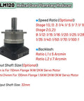 Bulletproof Heavy Duty High Precision Helical Planetary Gearbox Step Down Motor Reducer Silver for 1.2kw 1.5kw 2kw 3kw Servo with size details.