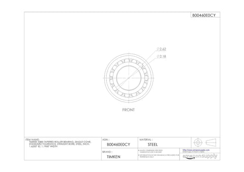 Heavy Duty Tapered Roller Bearing Single Cone Steel Build With Straight Bore And Standard Tolerance For Smooth Radial Axial Load Support At 1.6250 Inch Inner Diameter And 1.1960 Inch Width built like a tank daily diagram.