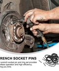 50 Piece Electric Wrench Socket Rubber Ring Replacement Kit With Rugged Fastener Pins And Dependable Wrench Holder Washers in action.