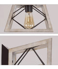 Rustic Farmhouse Flush Mount Ceiling Light Fixture With Wrought Iron Oak White Accents And ORB Details showcasing bulb and metal frame
