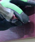 Installation process of Premium Heavy Duty Vinyl Shutter Fastener Spike Lok Anchors in dark gray shutters.