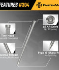 Heavy Duty 304 Stainless Steel Trim Screws For Composite Fencing And Deck Boards Size 8 By 1.5 Inch with STAR Drive features.