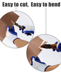 Cutting and bending Pro Grade Copper Flashing Roll 99.95 Percent Pure 16 Oz 24 Gauge 0.5mm Thick Four Inch Wide by Ten Feet Long