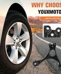 Refresh Your Daily Driver With Heavy Duty Front Lower Control Arms Suspension Kit For Honda Civic 1 8L 2006 To 2011 showing tire and control arm.