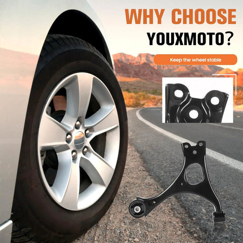 Refresh Your Daily Driver With Heavy Duty Front Lower Control Arms Suspension Kit For Honda Civic 1 8L 2006 To 2011 showing tire and control arm.
