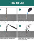 Step-by-step guide on using Heavy Duty 1/2 Inch X 12 Inch Concrete Wedge Anchor Bolt Kit for secure installation.