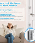 Tough As Nails Home Security Door Reinforcement Lock with sturdy zinc alloy design and easy indoor setup for child safety.