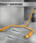 Heavy Duty Tire Wheel Dolly Rated For 275 Lbs Capacity Rolls Wide Truck Tires Like A Dream Ergonomic Handle For Zero Hassle Moves Sturdy Rolling Platform For Pro Garage Workflows Yellow Color dimensions on display showing 700mm width.