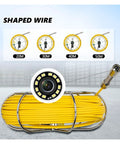 Heavy Duty Drain Inspection Camera With 7 Inch IP68 Waterproof Screen And LED Borescope For Sewer Lines, featuring yellow cable and lens.