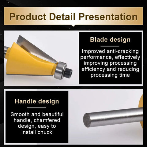 Dope Carbide Tipped Chamfer Router Bit 22.5 Degree Bevel Edging Bit With One Quarter Inch Shank, improved blade and handle design.