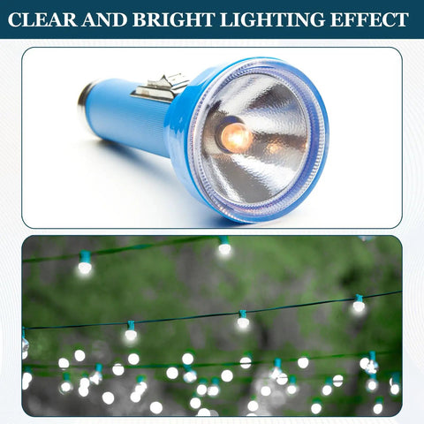 Super Badass Slick E10 Screw Base LED Bulbs Twin Pack DC 12 Volts 0.75 Watt Mini Indicator Lamps For Flashlights Instruments And DIY Hobby Gear in bright blue flashlight and hanging lights.