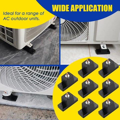Heavy Duty Rubber Vibration Isolator Mounts Solid As A Rock Air Conditioner Brackets Cut The Chatter Mini Split Condenser Shock Absorbing Pads for Indoor And Outdoor Units in action.