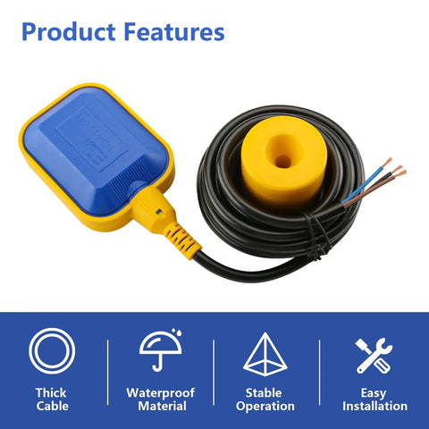 13ft Cable Float Switch Water Level Controller For Pumps Tanks Pools And Sewage Systems Dual Mode Level Control With NO NC Wiring 0.2m Accuracy