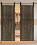Heavy Duty Sliding Barn Door With Complete Hardware Kit For Closets Or Living Room Smooth As Butter Track System Crafted With Solid HDF Core For Straight Up Noise Reduction And Quick Diy Install, showcasing double doors.
