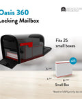 Oasis 360 Locking Parcel Mailbox Extra Large Built Tough Heavy Duty Galvanized Steel With Black Powder Coat Finish