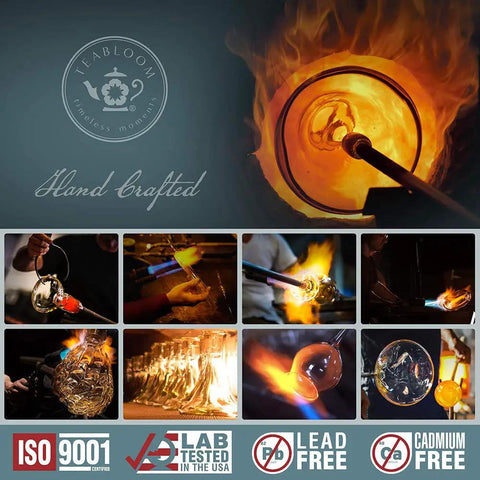 Handcrafted glass teapot production process, emphasizing quality standards for Stovetop And Microwave Safe Glass Teapot With Removable Infuser