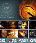 Handcrafted glass teapot making process showing various stages of creation, highlighting fire molding technique and craftsmanship.