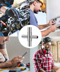Heavy Duty Folding Socket Wrench Set Featuring Four Precision Cut Openings For Tight Squeezes And Faucet Repair Solid Steel Construction displayed with users.