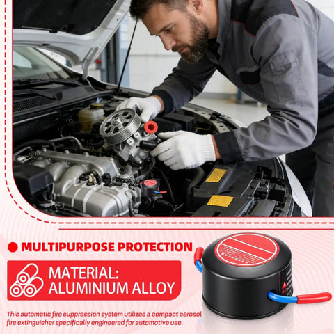 Top Shelf Automatic Car Fire Extinguisher Hardened Aluminum Body Slick Aerosol Canister used in car engine for fire protection