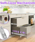 Soft Close Stainless Steel Drawer Slides in kitchen, 12 Inch, showing child-friendly mechanism and smooth operation.