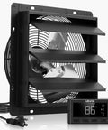 10 Inch Wall Mounted Exhaust Fan With Variable Speed And Temperature Humidity Controller 1000 CFM Automatic Shutter