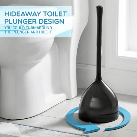 Two Pack Heavy Duty Toilet Plunger With Wall Mount Holder Commercial Grade Rubber Cup For Fast Clog Clearing And Reliable Bathroom Rescue Got Your Back Ready To Stash Anywhere At Home Or Rental Property Solid Setup No Fuss Daily Use with hideaway design near toilet.