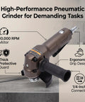 Kickass Pneumatic Air Angle Grinder With A Grippy Handle And Featherweight Design with 10,000 RPM motor and ergonomic grip.