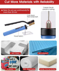 Badass 3 In 1 Hot Wire Foam Cutter Kit With 36 Watt Adjustable Blade And Ten Extra Replacement Wires For Smooth Carving And Precision Shaping Projects with adjustable dial, copper ferrule, and foam materials.