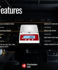 High Precision Digital Lab Scale 2000 g Capacity With 0.01 g Resolution And Calibration Certificate Included displayed in a lab setting
