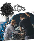 Wave Washers Kit With 500 Pieces Compression Type Wave Washers For Screws And Bolts Elastic Impact Resistant Smooth Surface Load Distribution Loosening Prevention Heavy Duty Repair And DIY Projects in black finish