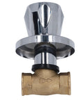 Heavy Duty Brass Water Valve 1/2 Inch Female Npt Thread Fitting Top Shelf Construction with chrome handle and brass body.
