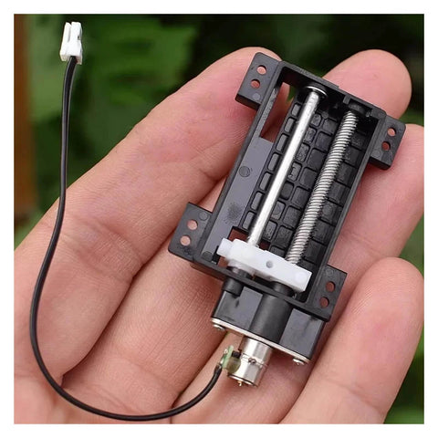 Tiny 6mm Precision Planetary Stepper Motor in hand, showing 30mm stroke, micro 2 phase 4 wire for 3D printing and medical devices.