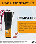 Kickstart Your Fridge With This Heavy Duty 3-In-1 Hard Start Kit To Banish Humming Extend Compressor Life Boost Cooling Save Bucks Quick Swap For Most 1/4-1/3 Hp Units 110 Volt 125 Vac Ul Certified Straightforward Repair Solution, showing HS41 hard start kit with wiring.
