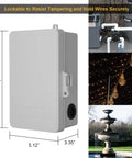 Heavy Duty Digital Pool Timer Switch 40Amp 2Hp Controller in weather-sealed box for outdoor use with dimensions 8.27x5.12x3.35 inches.