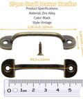 Snazzy Vintage Bronze Small Drawer Handles 2.36 Inch 20 Pack Rad Cabinet Pulls for Kitchen Cabinets and Furniture Refinishing Quick Mounting Screws Included, shown with screws and measurement.